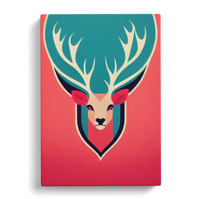 Modern Stag Art No.1 - Wrapped Canvas