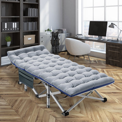 Double Layer Stripes Folding Sleeping Bed With Pearl Cotton Pad Cot