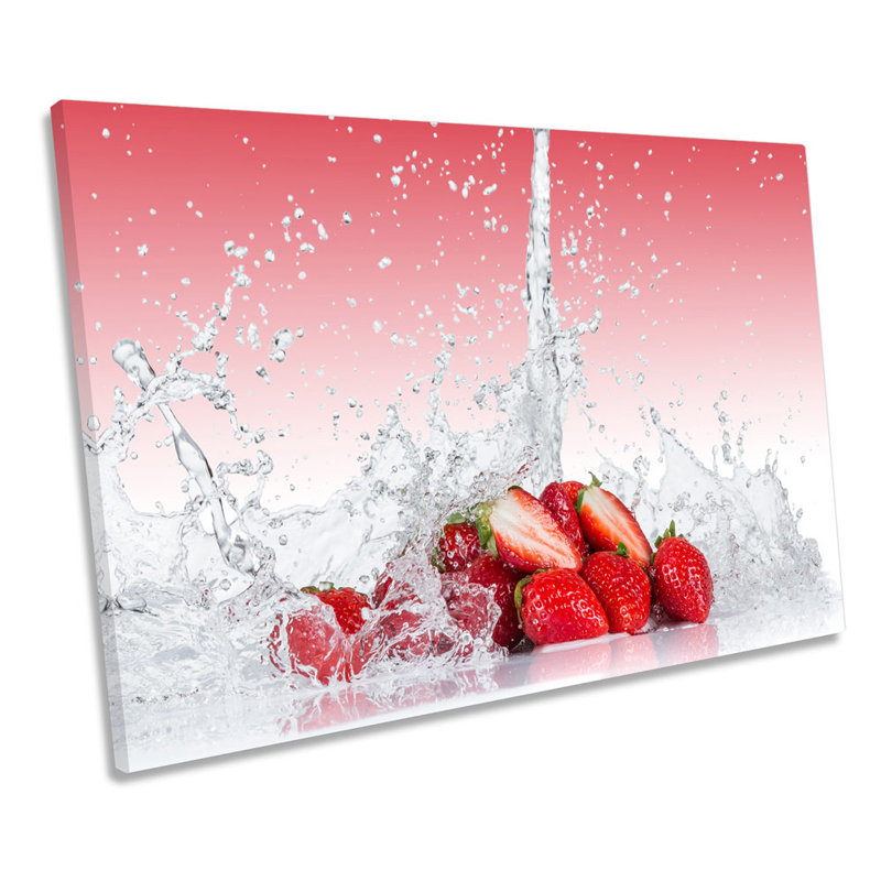Red Strawberry Fruit Kitchen - Wrapped Canvas Print, 30.5cm H x 45.7cm W x 2cm D