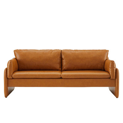 Indicate Vegan Leather Sofa In Tan