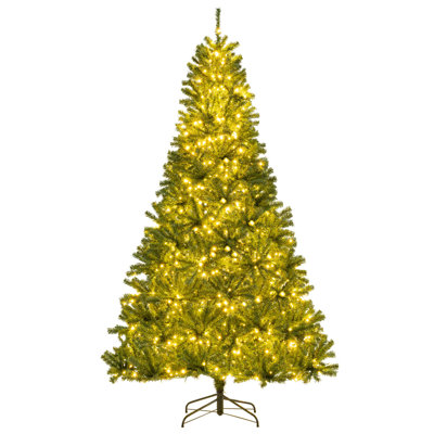 Arbre de Noël artificiel illuminé 8 pi avec 1528 branches et 1200 lumières DEL blanc chaud 3 modes d'éclairage