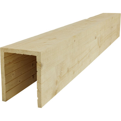 AmeriCraft Wood Resawn Beam, 3-Sided (U-Beam), 9 1/2"W x 7 1/2"H x 144"L, Stain Grade Pine