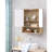 White And Natural Wood Double - Door Bathroom Wall Cabinet With Wavy Doors, Adjustable Shelf, Bottom Quick Installation For Minimalist Decor Design, Effortless Setup Organization