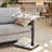 Adjustable C-Shaped Side Table With 360° Swivel And Wheels, Lightweight End Table For Sofa, Bedside, Living Room, And Small Spaces
