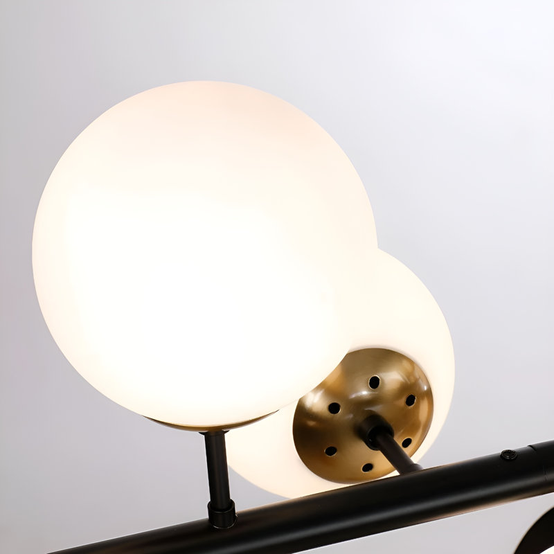 Luminaire suspendu moderne à 9 lumières pour îlot de cuisine en finition noire