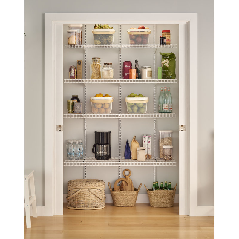 Adjustable ShelfTrack 4 Shelf Kit up to 1.2m Wide for Pantry, Garage or Utility Wire Heavy Duty 40cm Deep Shelving