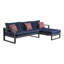 Canapé modulaire d'extérieur en métal Tommy Hilfiger Monterey, bleu marine et gris foncé