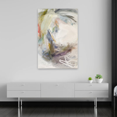 Soft Echoes In Gentle Chaos - Peinture à l'huile abstraite, formes abstraites contemporaines