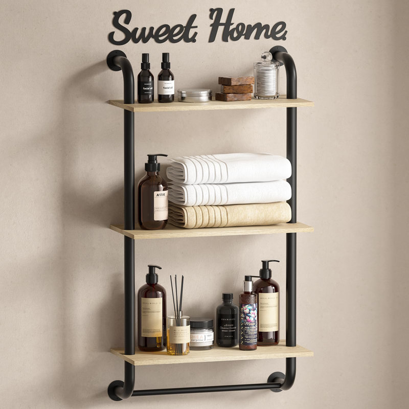 Teter 3 Piece Floating Shelf, Brown