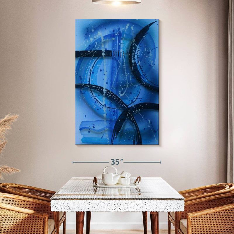 Avery Abstract Blue Tech, 51" H x 34" W
