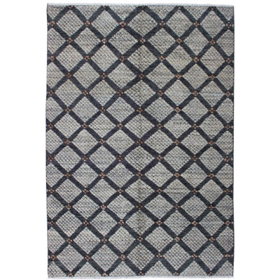 Geometric Hand Knotted Area Rug