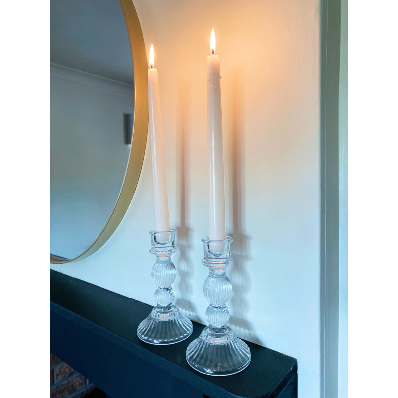 Glass Tabletop Tealight Holder, Clear