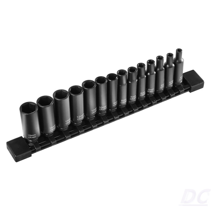 Impact Sockets Set 14Pcs 6-Point 1/4" Drive Bit Ratchet Tool Kit Case