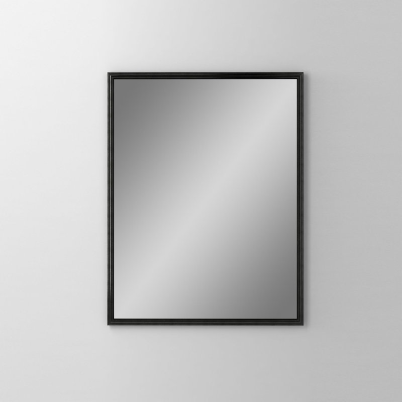 Miroir de salle de bain Main Line, H 40 po x l 24 po x P 1,63 po, Noir brossé