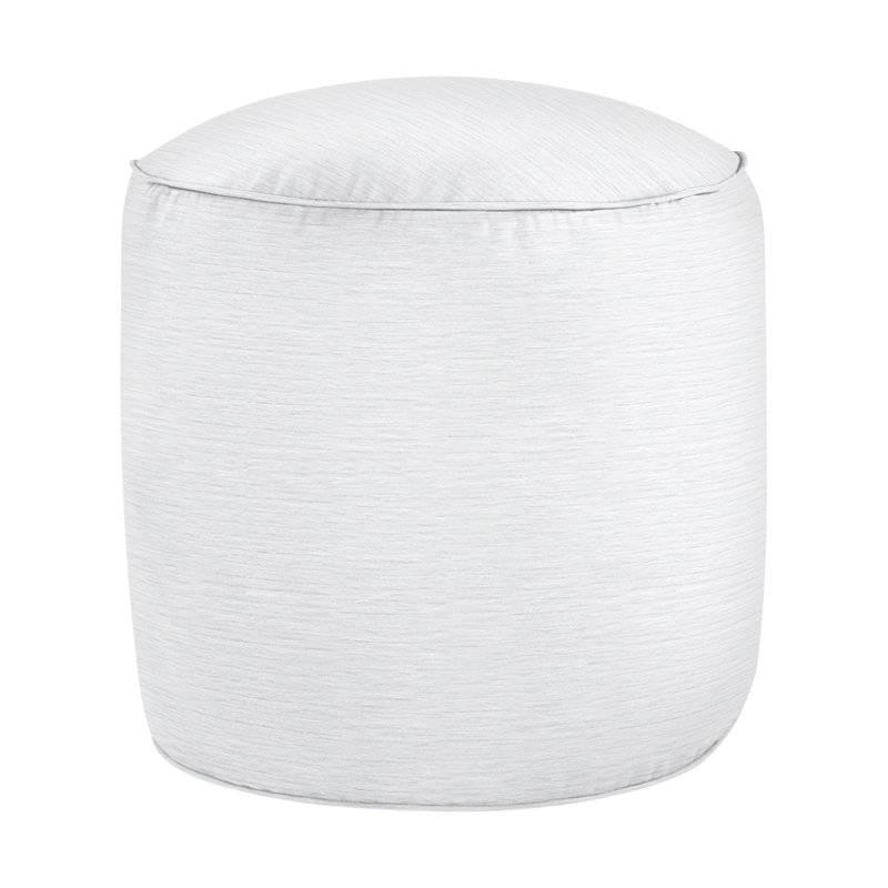 Jahmad Upholstered Pouf, White 100% Polyester