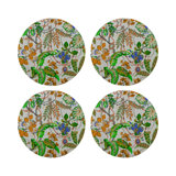 Plumeria Round Beaded Smooth Placemat