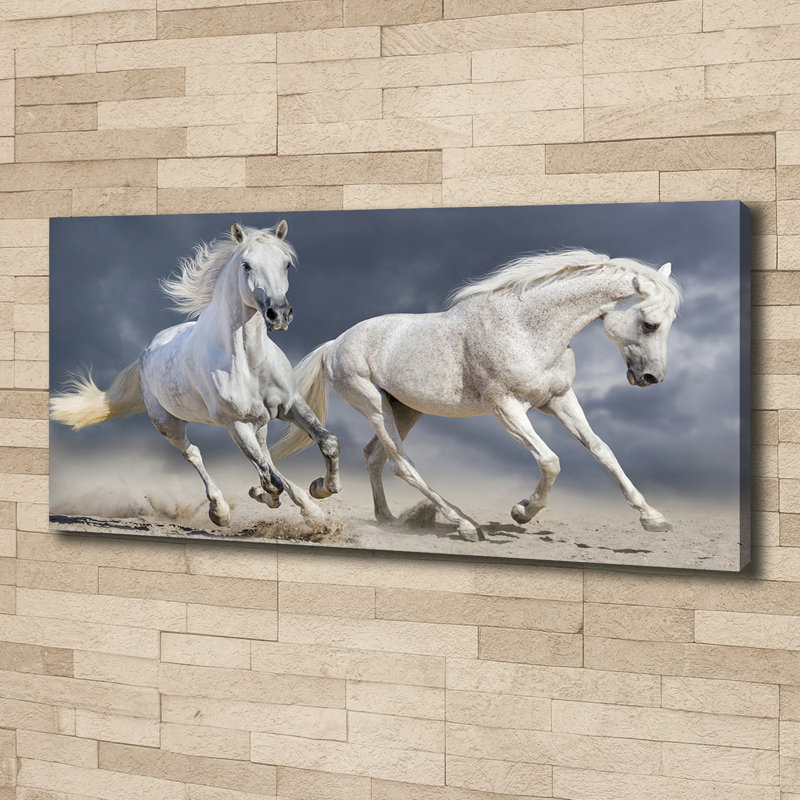 White horses beach 1 Piece Wall Art, 50cm H x 125cm W x 2cm D, Canvas