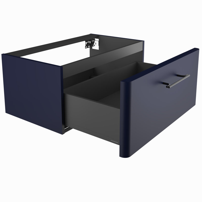 Ashat Bathroom Storage Cabinet, Wave Blue/Black