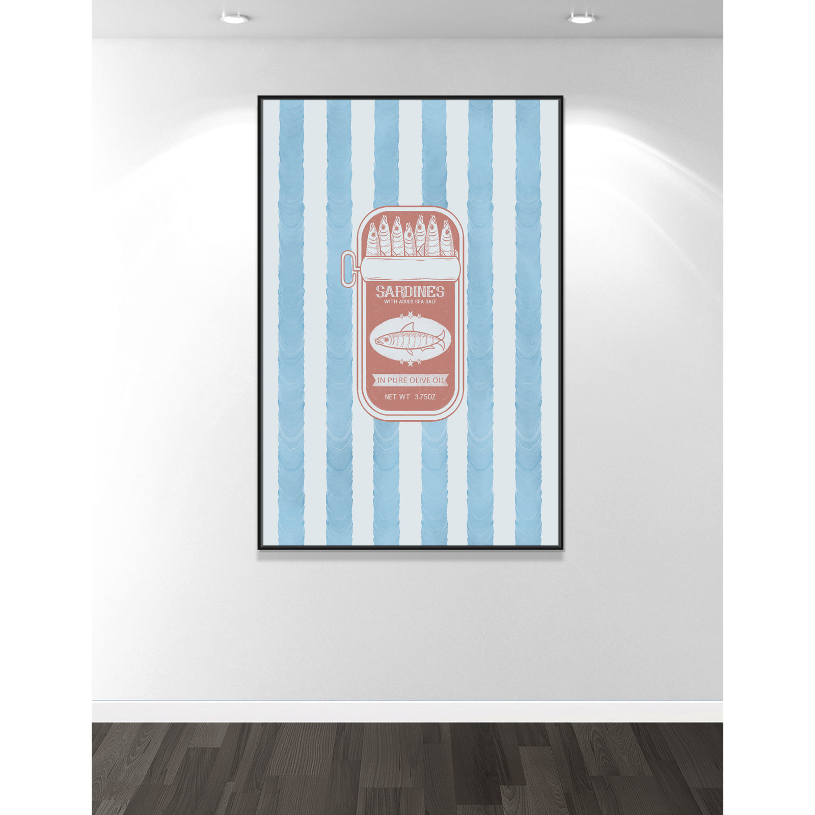 Salty Sardines Print by Marcus Prime, 41.5'' W x 61.5'' H, Black Floater