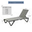 Chaise longue de patio avec dossier réglable, structure en aluminium durable et tissu à séchage rapide pour une détente en plein air