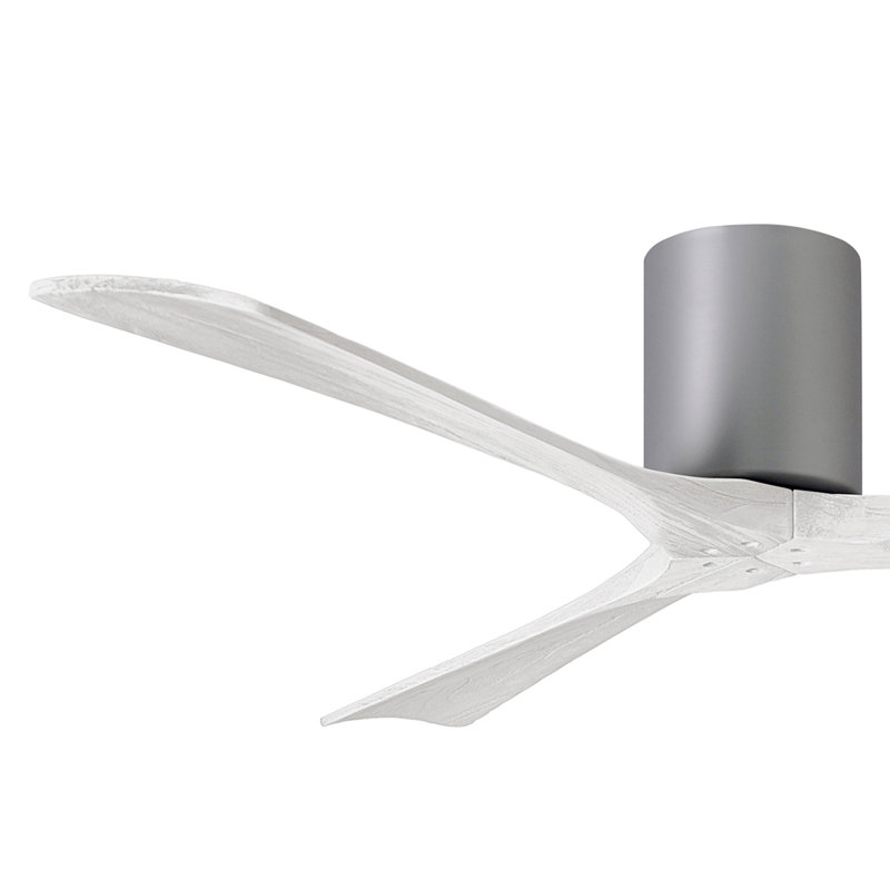 Ventilateur de plafond à 3 pales Olivier, Nickel brossé, Blanc mat, 72"