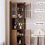 Armoire de coin noire en bois massif