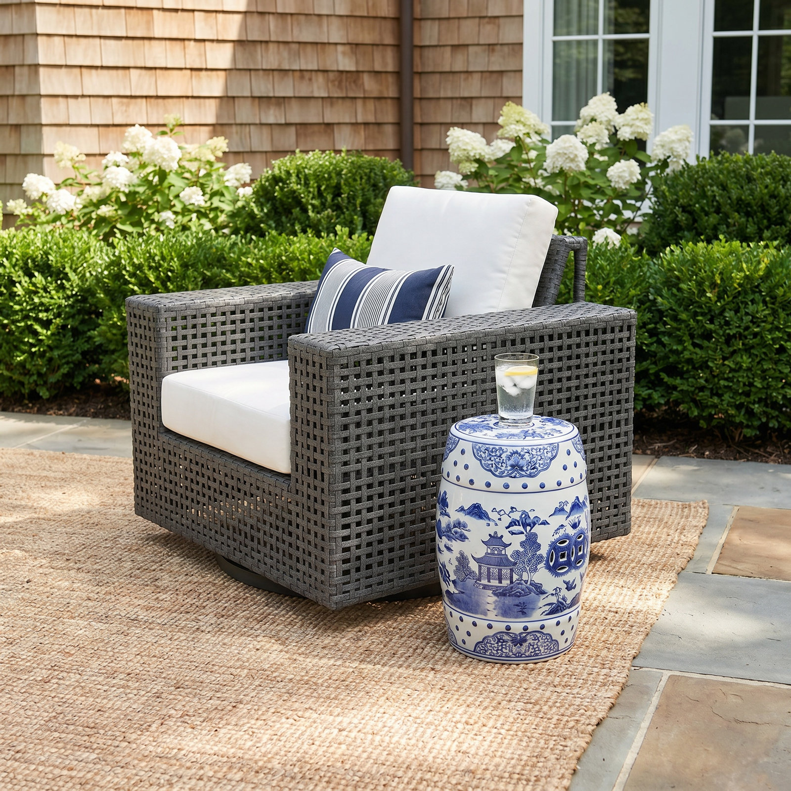 Jenette Sunbrella® Swivel Patio Lounge Chair