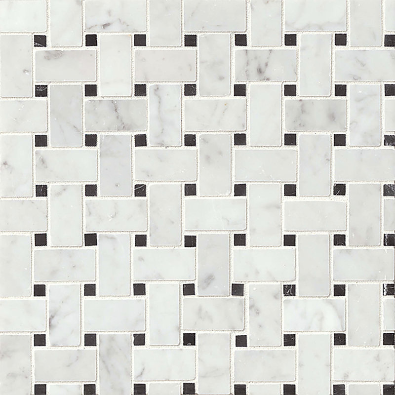 2" x 3" Marble Baskeweave Mosaic Wall & Floor Tile, Aurora