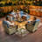 8-Piece Patio Conversation Set, Modular Outdoor Wicker Sectional With Wide Armrests And Coffee Table, Patio Sofa Set With Swivel Rocking Armchairs And Cushions-235333578-254262245