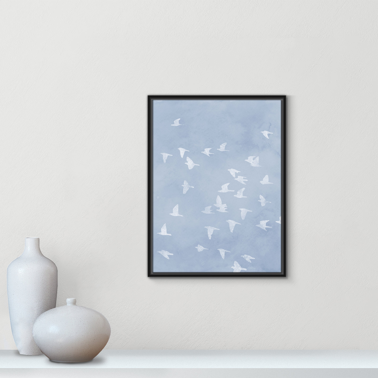 Flying Friends Print by Marcus Prime, 19.5'' W x 25.5'' H, Black Floater