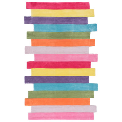 Tapis rose / beige / vert Marceline