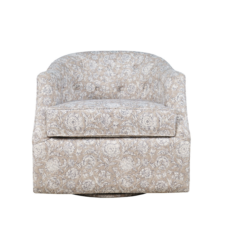 Fauteuil pivotant rembourré Lottie, Sable