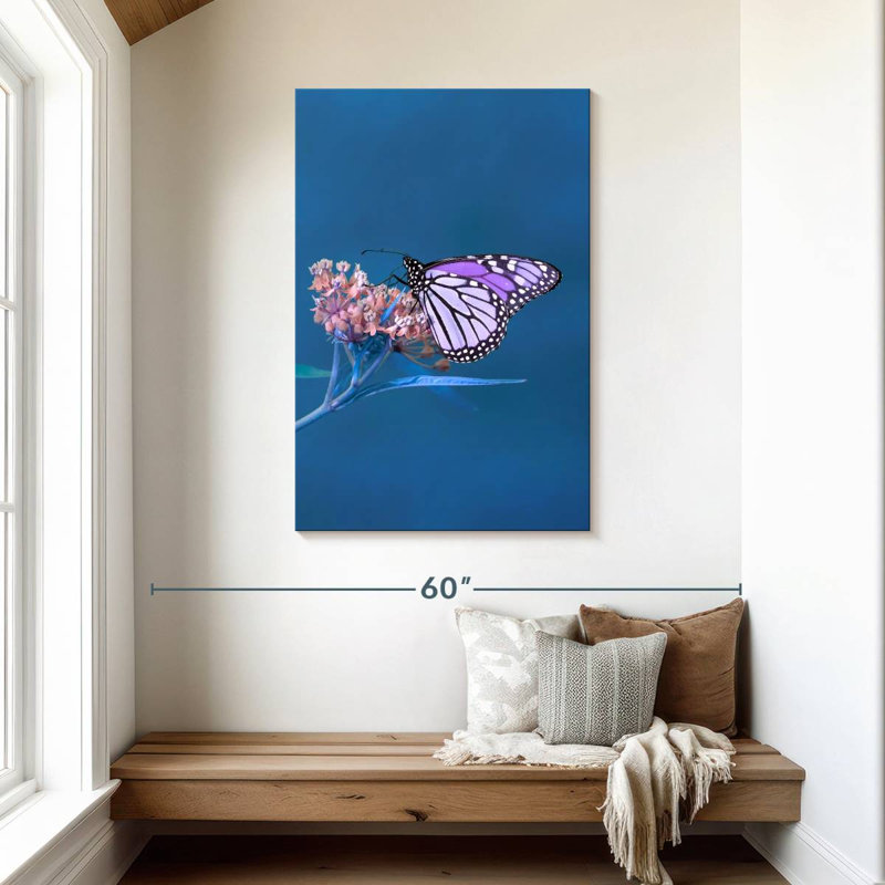Brampt Purple Monarch Butterfly, 45" H x 30" W