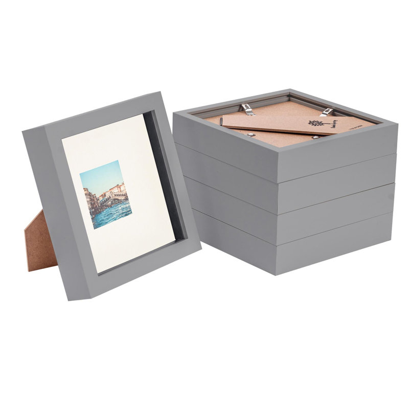 3D Box Photo Frames Mount, 3" x 3", Ivory