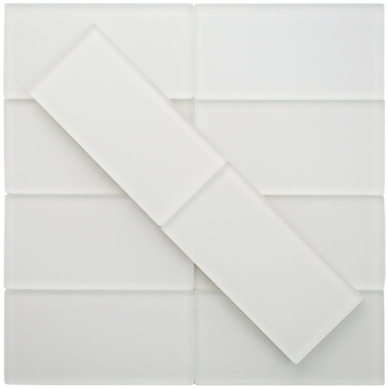 Lucid 3'' x 6" Glass Subway Wall Tile (32 pieces 4 sq.ft./Box), White