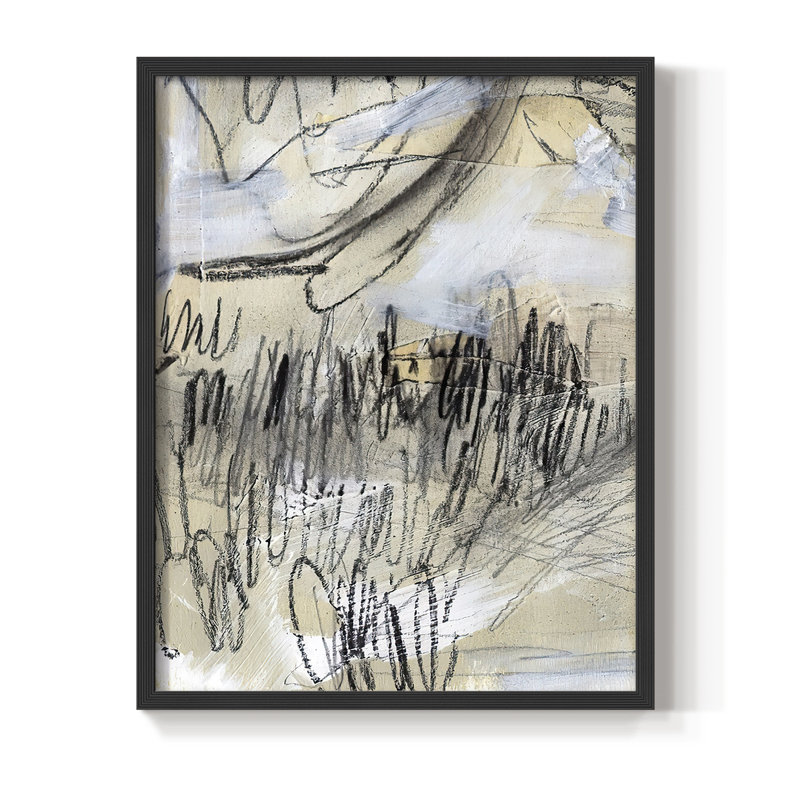 «Masked Notes III», reproduction encadrée - bois massif, Noir, H 28 po x l 22 po