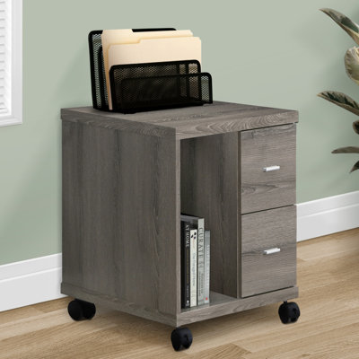 Bureau, classeur, chariot d'imprimante, classeur roulant, mobile, rangement, travail, stratifié brun, contemporain, moderne