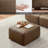 Beryl Square 26.97'' W Modern Full-Grain Leather Ottoman-146393450