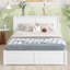 Grand lit plateforme avec rangement et tablettes gigognes TG, blanc