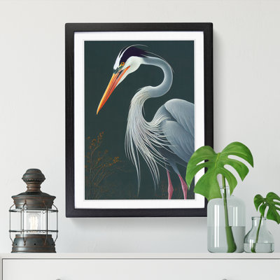 Lekecia Heron Bird Traditional Vol.3 Framed Print