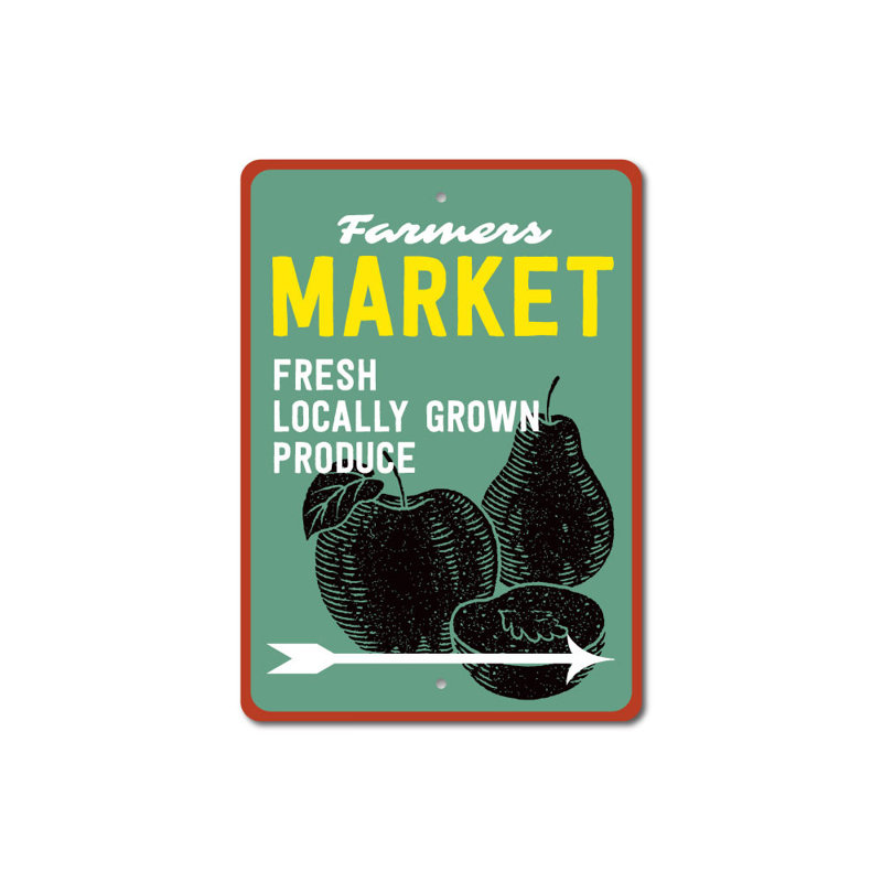 Enseigne de marché, H 18 po x l 12 po x P 0,06 po