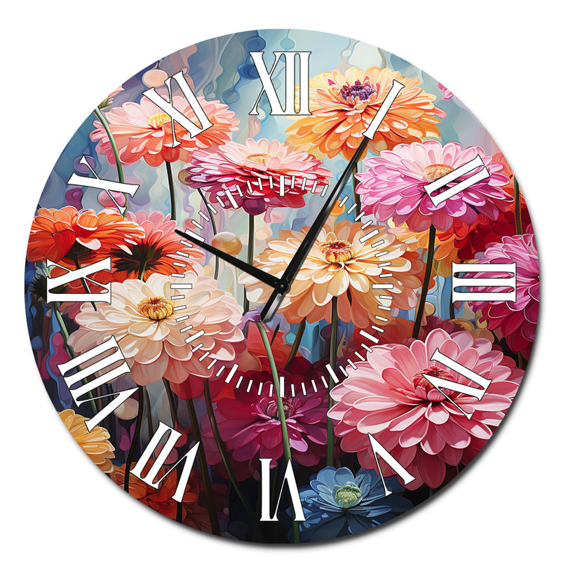 Horloge murale Zinnias Mute Tone, Surdimensionné
