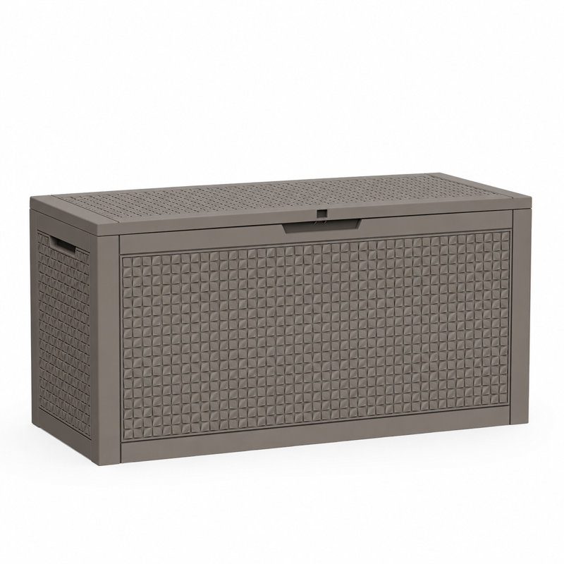 120 Gallon Large Durable Outdoor Storage and Weather Resistant Resin Deck Box, Gray
