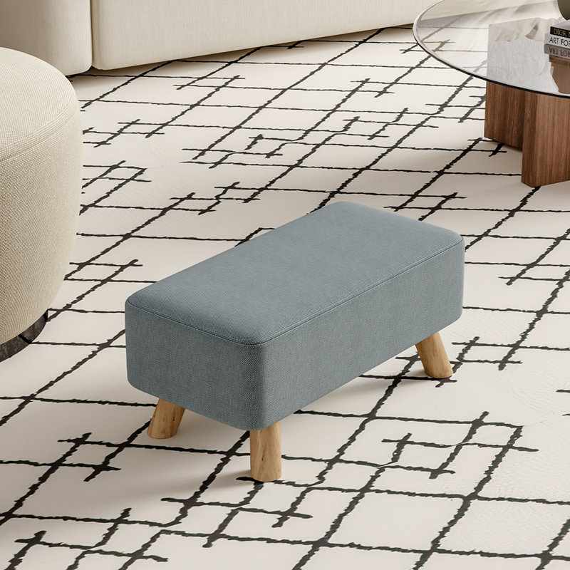 Arturo 57cm Wide Rectangle Solid Colour Footstool Ottoman, Grey