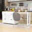 Îlot de cuisine avec table de salle à manger extensible Dosha, étagère à épices et armoire de rangement Dosha-99076171