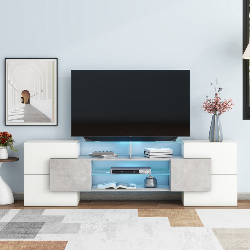 Naika Unfinished TV Stand for TVs up to 70", White