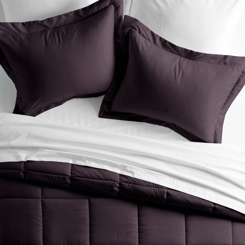 Simply Soft 8 Piece Microfiber Complete Bedding Set, Purple, Queen + 7 Pieces Included