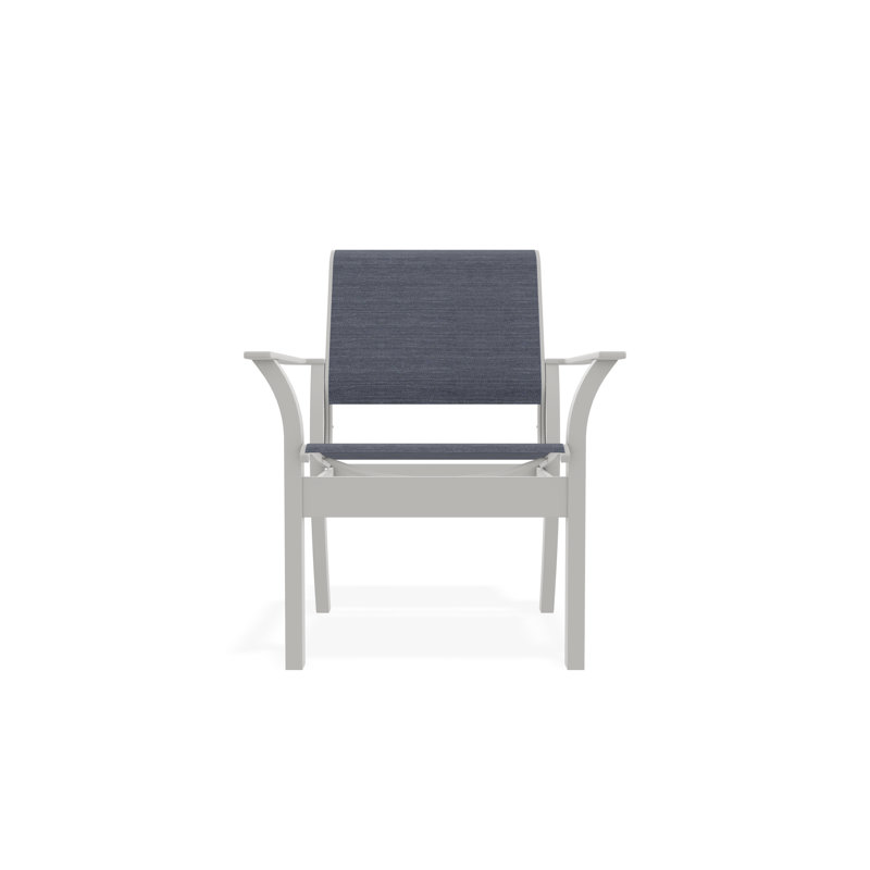 Leeward Outdoor Dining Chair, Snow, Augustine Denim