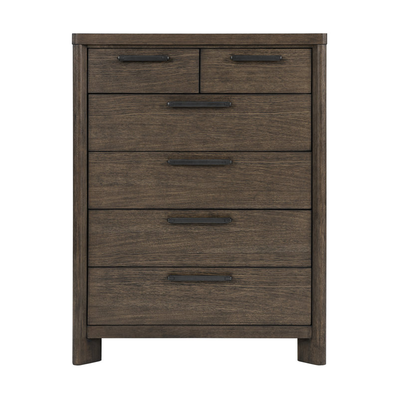 Commode 6 tiroirs Julira, Dark Oak