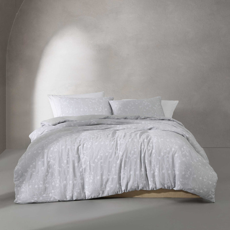 Ensemble floral gris Calvin Klein Umbra, Housse de couette très grand et 2 très grandes t